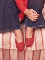 Red Forever Comfort® Mesh Heart Ballet Flats - Image 1 of 5