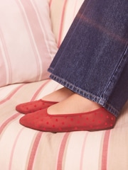 Red Forever Comfort® Mesh Heart Ballet Flats - Image 4 of 5
