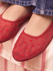 أحمر - Forever Comfort® Mesh Heart Ballet Flats - صورة 6 من 10