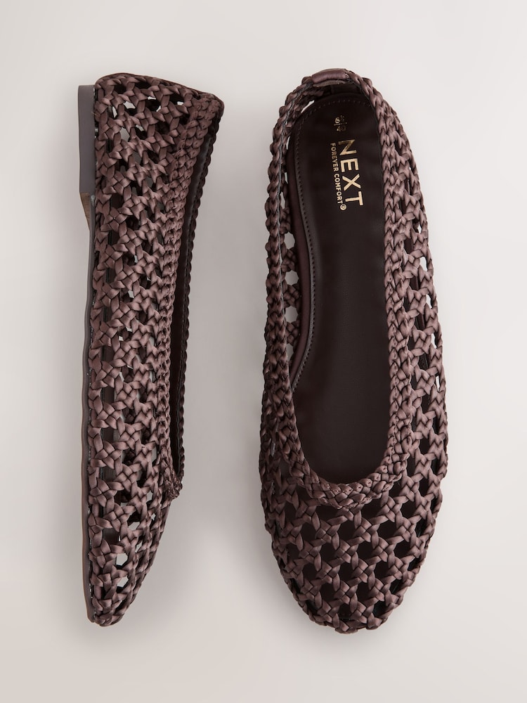 Chocolate Brown Forever Comfort® Satin Weave Ballet Flats - Image 1 of 10
