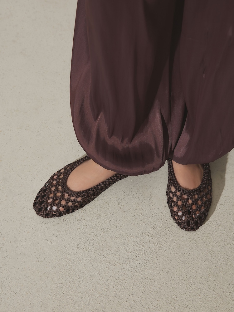 Chocolate Brown Forever Comfort® Satin Weave Ballet Flats - Image 2 of 10