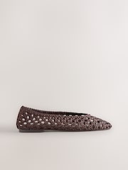Chocolate Brown Forever Comfort® Satin Weave Ballet Flats - Image 8 of 10