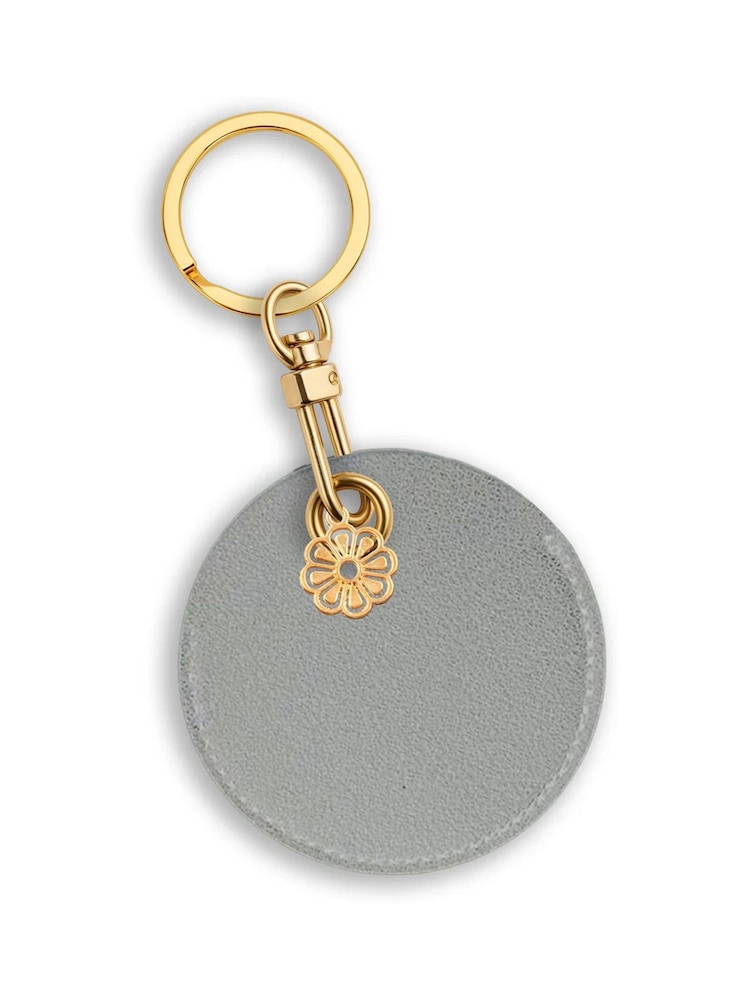 Jonnys Sister	Personalised Faux Leather Bag Accessory with Gold Tone Flower Charm - Image 2 of 2