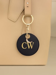 Jonnys Sister	Personalised Faux Leather Bag Accessory with Gold Tone Half Moon Charm - Image 1 of 1