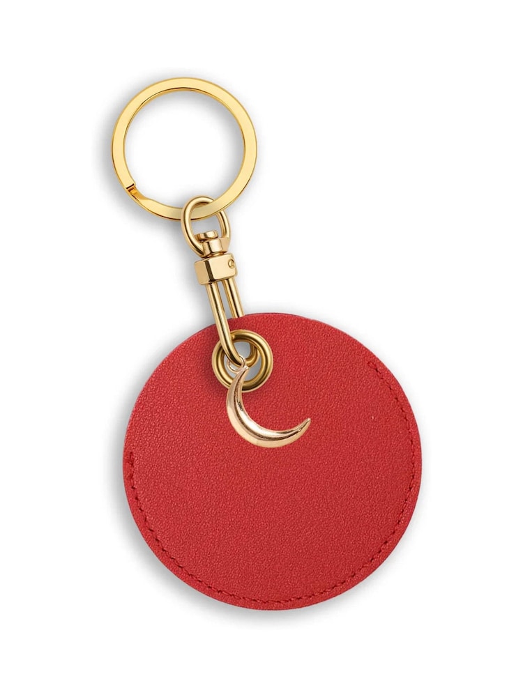 Jonnys Sister	Personalised Faux Leather Bag Accessory with Gold Tone Half Moon Charm - Image 2 of 2