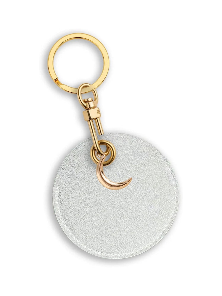 Jonnys Sister Personalised Faux Leather Bag Accessory with Gold Tone Half Moon Charm - Image 2 of 2 Jonnys Sister Personalised Faux Leather Bag Accessory with Gold Tone Half Moon Charm - Image 2 of 2