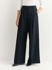 Weekend MaxMara Black Asta Wide Leg Trousers - Image 4 of 5