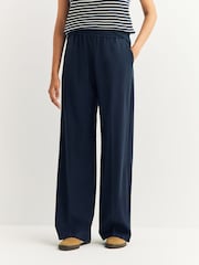 Weekend MaxMara Blue Mallo Tailored Wide Leg Trousers - Image 3 of 6