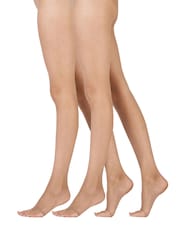 Pretty Polly Natural Open Toe Tights 2 Pack - Image 5 of 9