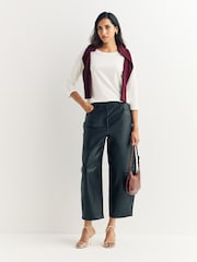 Weekend MaxMara White Multia Three Quarter Sleeve T-Shirt - Image 4 of 5