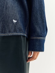 Weekend MaxMara Blue Foggia Dark Wash Denim Shirt - Image 5 of 6