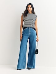 Weekend MaxMara Blue Vega Mid Wash Wide Leg Jeans - Image 1 of 6