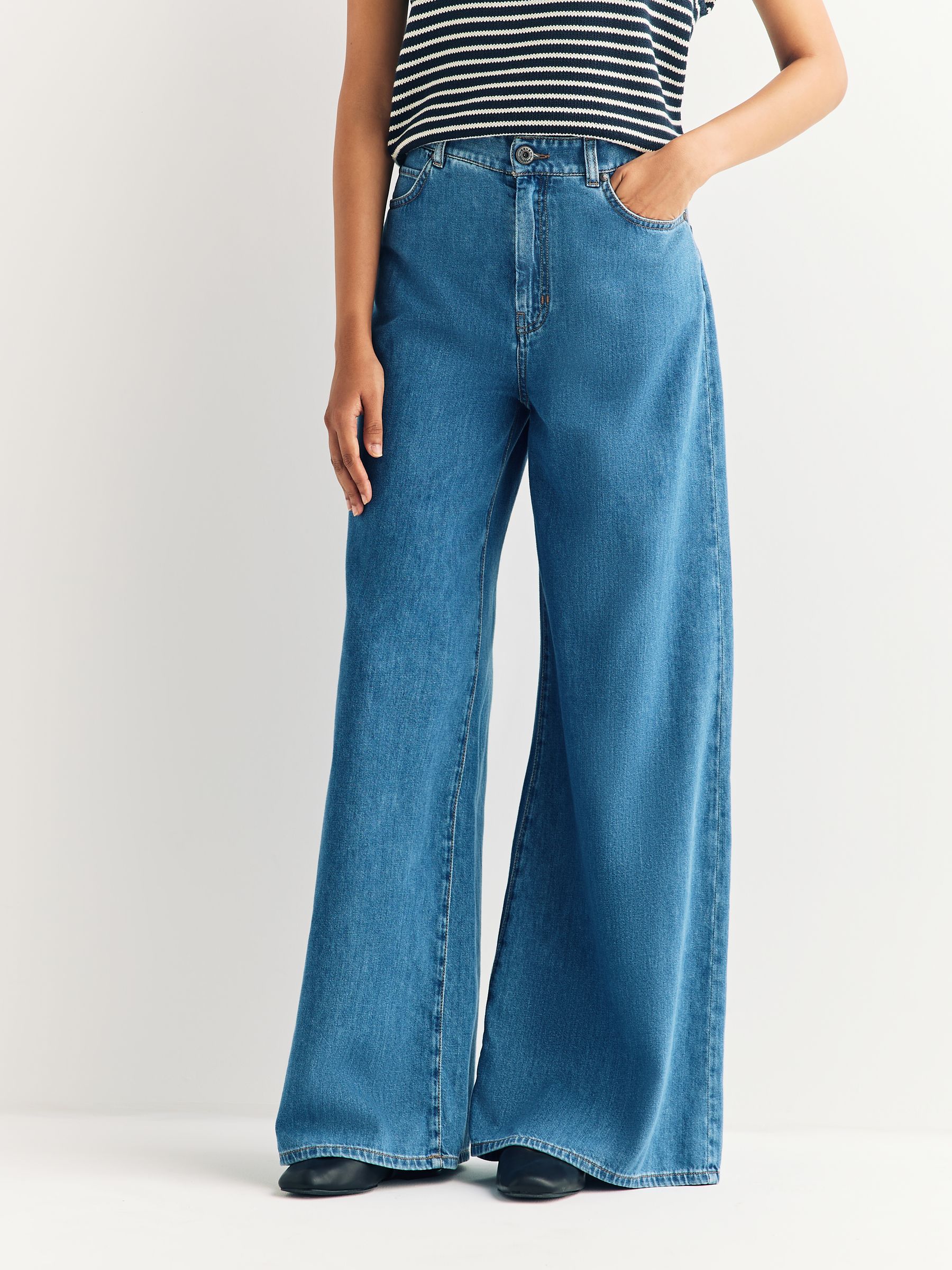 Weekend MaxMara Blue Vega Mid Wash Wide Leg Jeans | Seasons