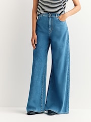 Weekend MaxMara Blue Vega Mid Wash Wide Leg Jeans - Image 4 of 6