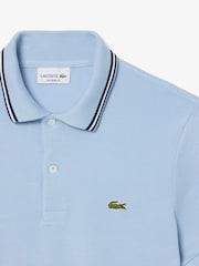 Lacoste Blue Regular Fit L.12.12 Stripe Collar Piqué Polo Shirts - Image 10 of 10