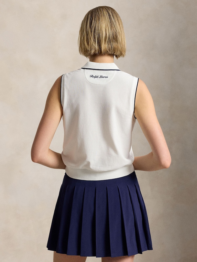 Polo Ralph Lauren White Knit Polo Vest - Image 2 of 3