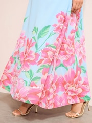 Friends Like These Pale Blue Curve Short Sleeve Embellished Midi Dress - Image 2 of 4