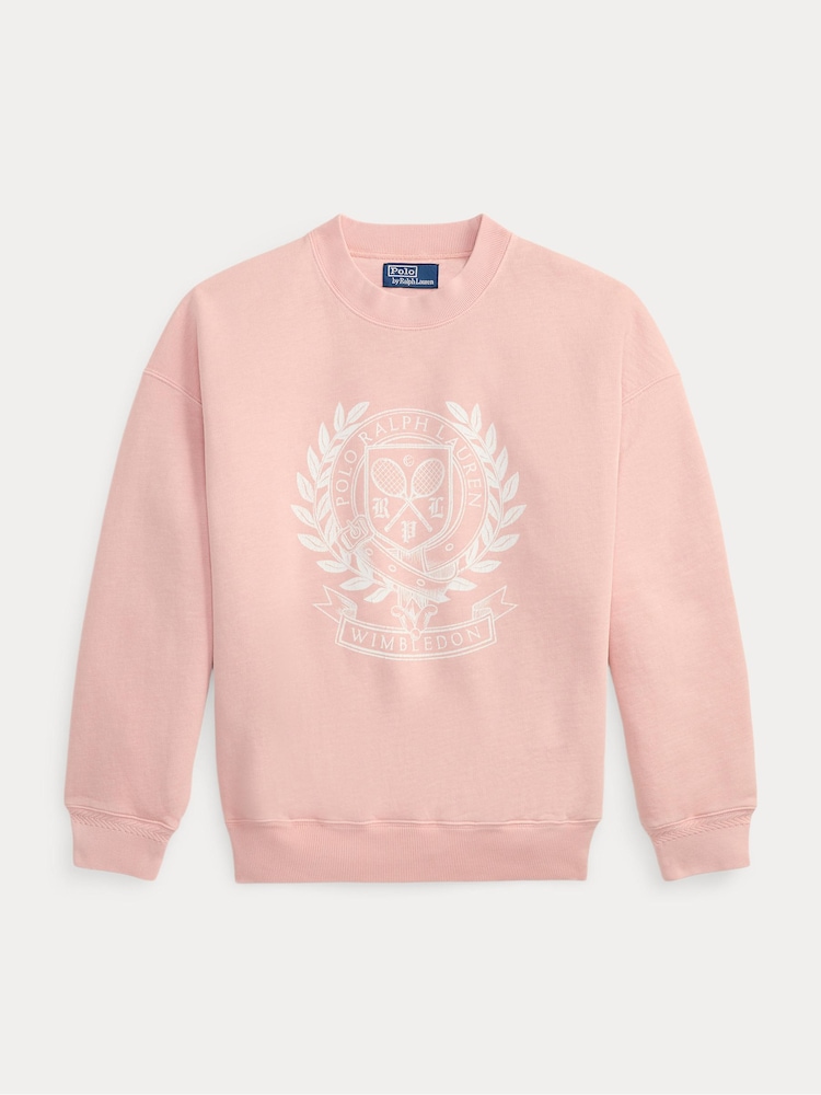 Polo Ralph Lauren Pink Wimbledon Sweat Top - Image 6 of 6