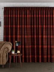 Orange Check Made to Measure Curtains - Image 2 of 9