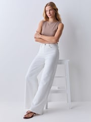 Levi's® Soft Clean White 318 Shaping Wide Leg Jeans - Image 1 of 5