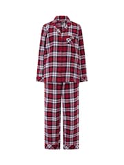 Pour Moi Red Cosy Check Brushed Cotton Pyjamas Gift Set - Image 3 of 4