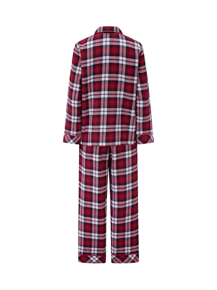Pour Moi Red Cosy Check Brushed Cotton Pyjamas Gift Set - Image 4 of 4