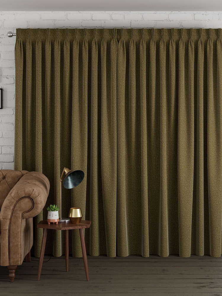 Green Chenille Made to Measure Curtains - Image 2 of 9