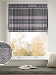 Grey Brushed Check Made to Measure Roman Blinds - Image 1 of 6