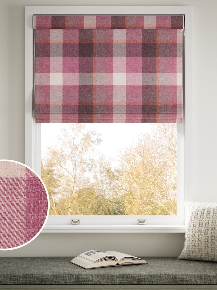 Pink Berry Check Made to Measure Roman Blinds - Image 1 of 6