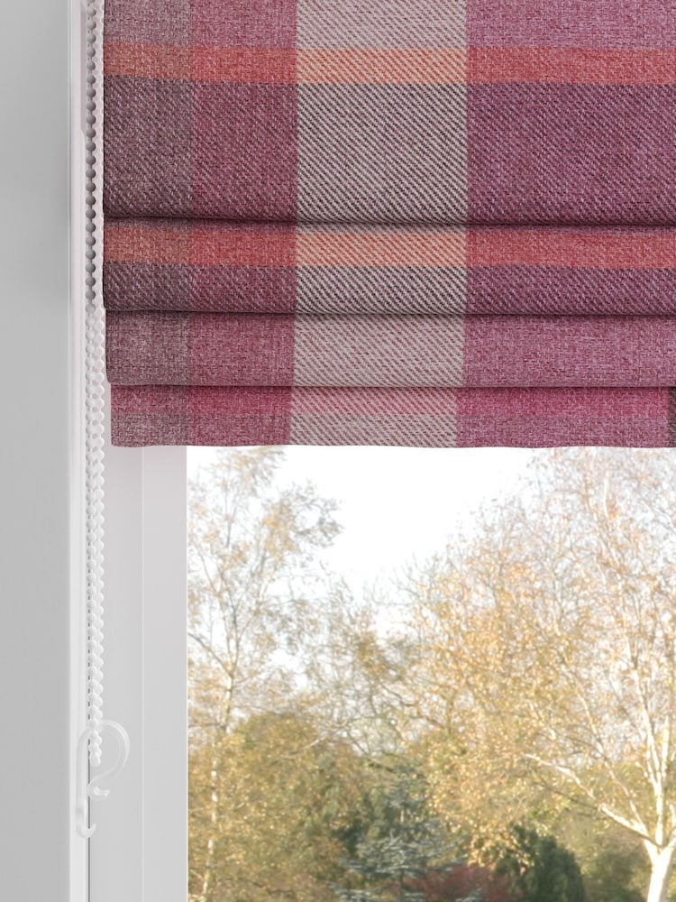 Pink Berry Check Made to Measure Roman Blinds - Image 2 of 6