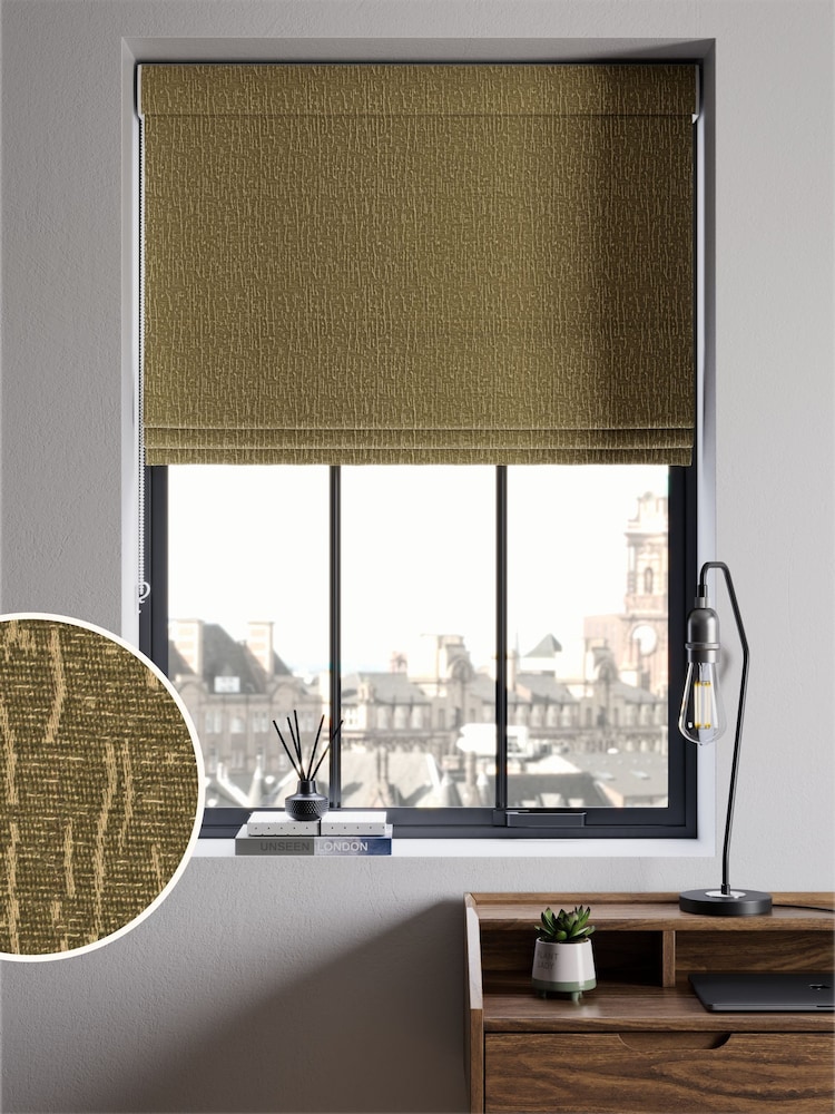 Green Chenille Made to Measure Roman Blinds - Image 1 of 6