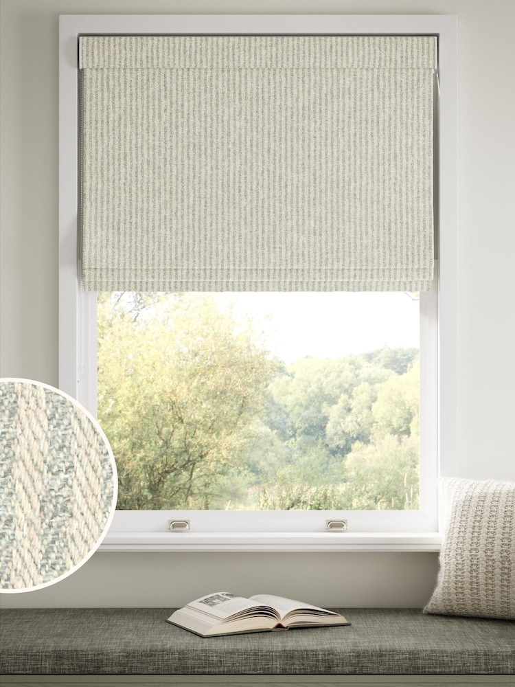 Natural Brushed Stripe Made to Measure Roman Blinds - Image 1 of 6