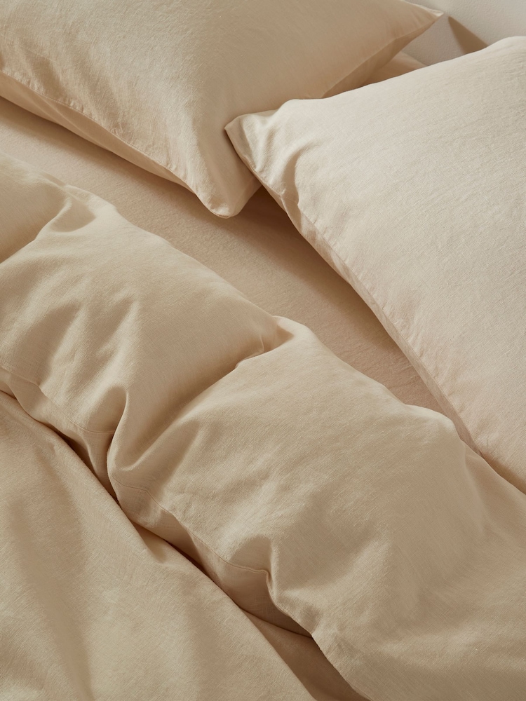 Martex Cream Almond Touch of Linen Duvet Cover Set - Image 2 of 7