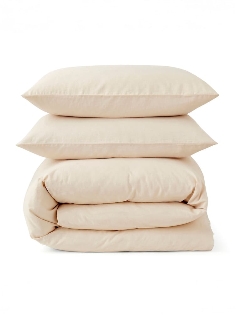 Martex Cream Almond Touch of Linen Duvet Cover Set - Image 7 of 7