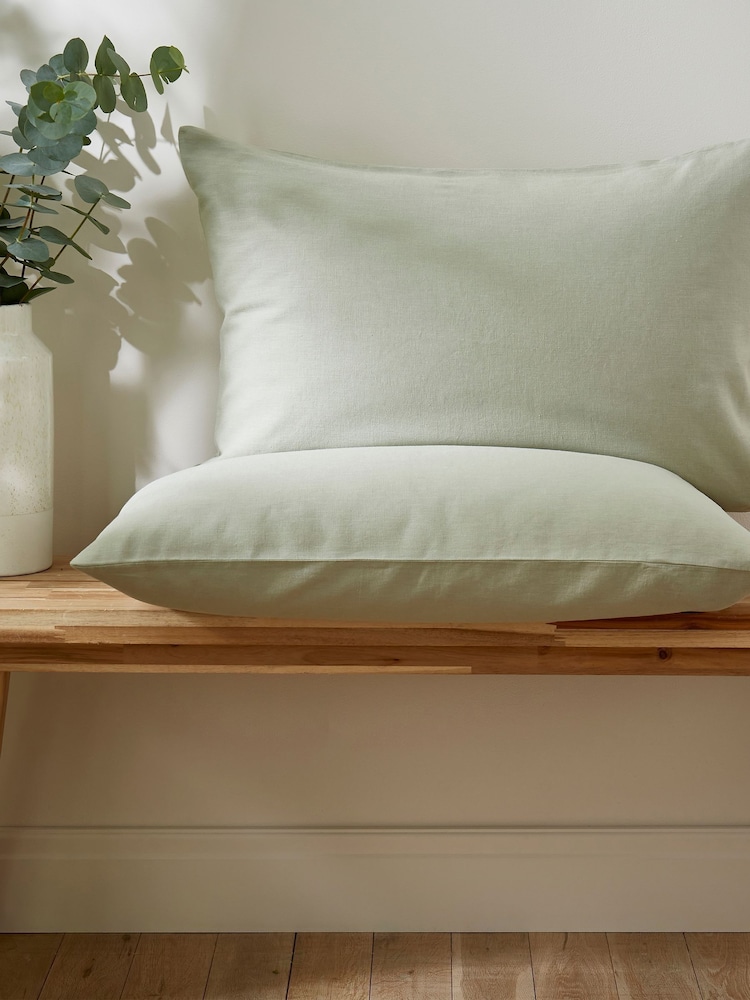 Martex Pistachio Green Touch Of Linen Pillowcases Pair - Image 1 of 8