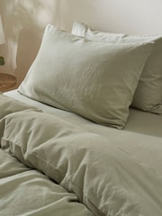 Martex Pistachio Green Touch Of Linen Pillowcases Pair - Image 2 of 8