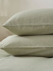 Martex Pistachio Green Touch Of Linen Pillowcases Pair - Image 6 of 8
