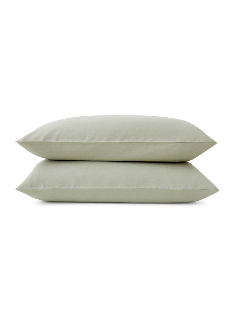 Martex Pistachio Green Touch Of Linen Pillowcases Pair - Image 8 of 8