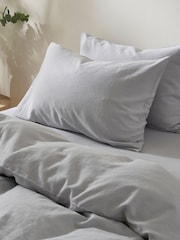 Martex Ice Blue Touch Of Linen Pillowcases Pair - Image 2 of 8
