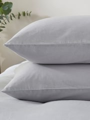 Martex Ice Blue Touch Of Linen Pillowcases Pair - Image 6 of 8