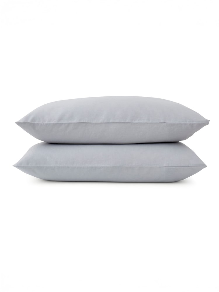 Martex Ice Blue Touch Of Linen Pillowcases Pair - Image 8 of 8