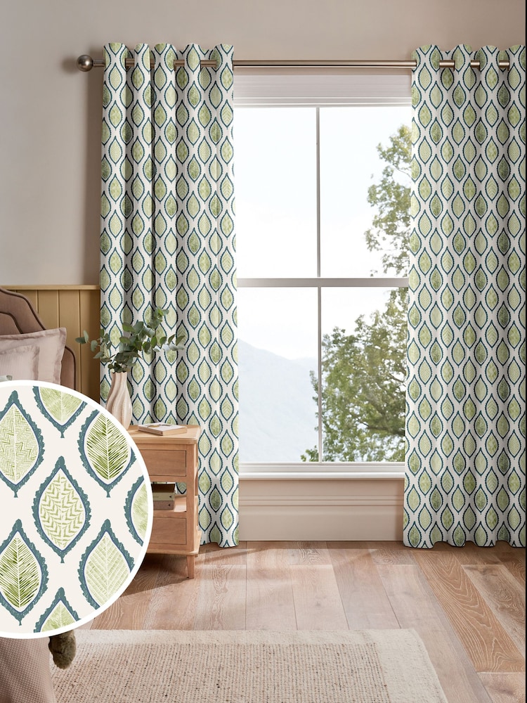 Green Mesop Made to Measure Curtains - Image 1 of 9 Green Mesop Made to Measure Curtains - Image 1 of 9