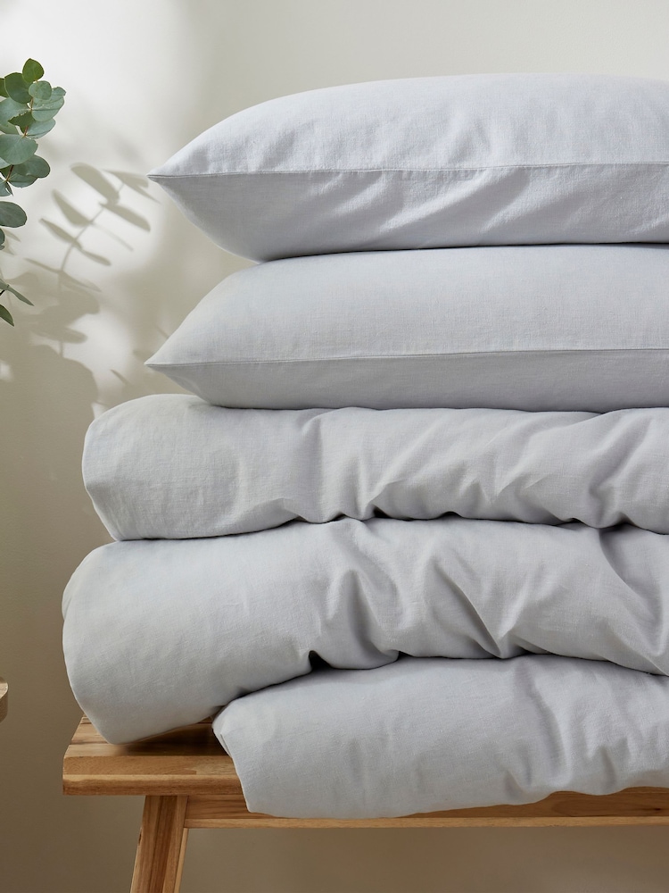 Martex Ice Blue Touch of Linen Duvet Cover Set - Image 2 of 7