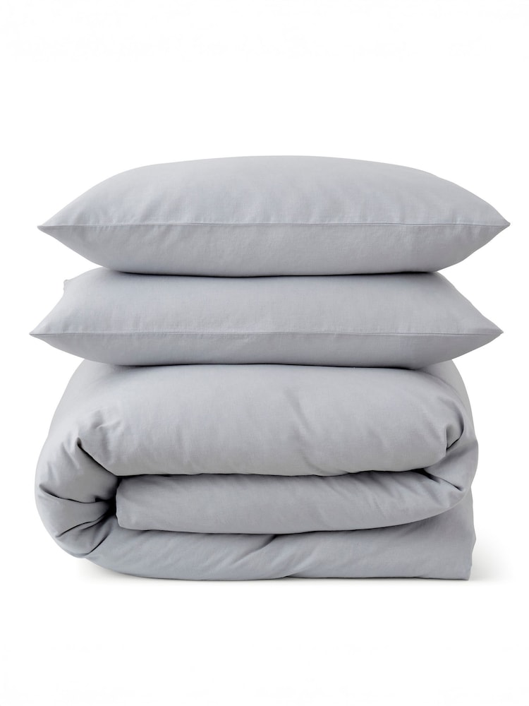 Martex Ice Blue Touch of Linen Duvet Cover Set - Image 7 of 7