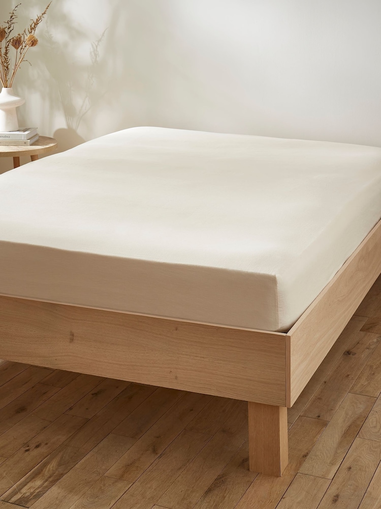 Martex Creamy Almond Touch of Linen Fitted Sheet - Image 1 of 6 Martex Creamy Almond Touch of Linen Fitted Sheet - Image 1 of 6