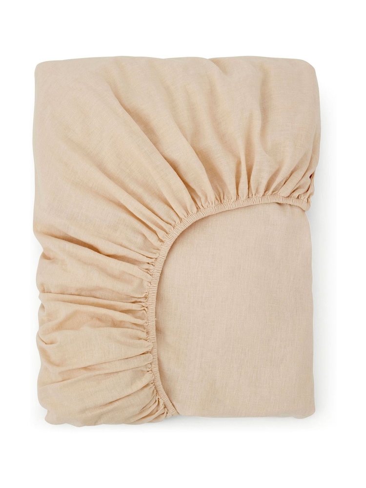 Martex Creamy Almond Touch of Linen Fitted Sheet - Image 6 of 6 Martex Creamy Almond Touch of Linen Fitted Sheet - Image 6 of 6