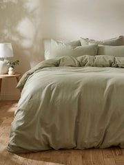 Martex Pistachio Green Touch of Linen Duvet Cover Set - Image 1 of 6