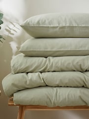 Martex Pistachio Green Touch of Linen Duvet Cover Set - Image 2 of 6