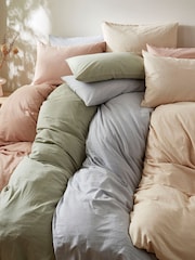 Martex Pistachio Green Touch of Linen Duvet Cover Set - Image 5 of 6