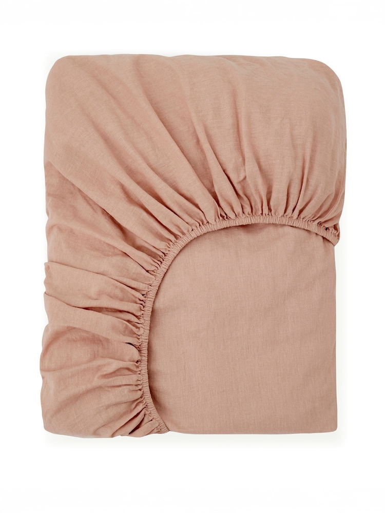 Martex Seashell Pink Touch of Linen Fitted Sheet - Image 6 of 6 Martex Seashell Pink Touch of Linen Fitted Sheet - Image 6 of 6